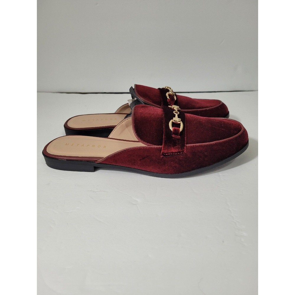 Metaphor women’s mules size 8.5 cranberry wine loafers Medium USA